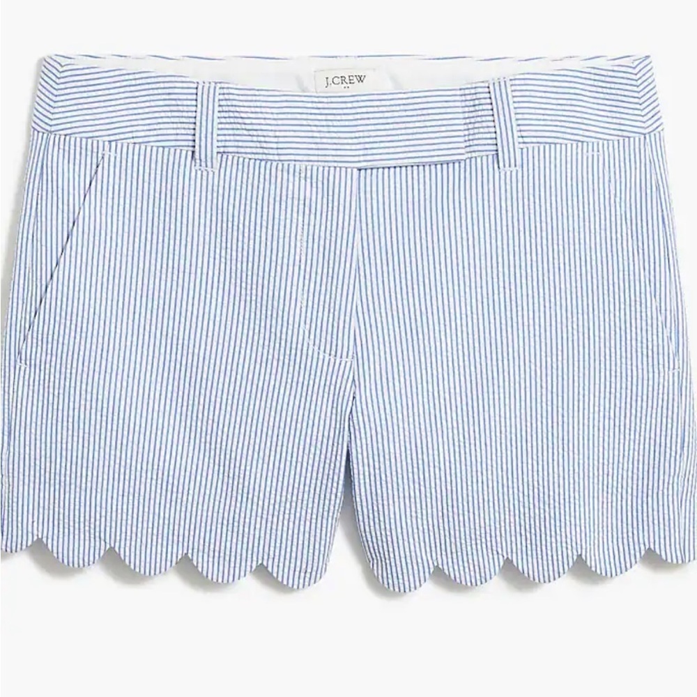 J. Crew Seersucker scalloped short size 10